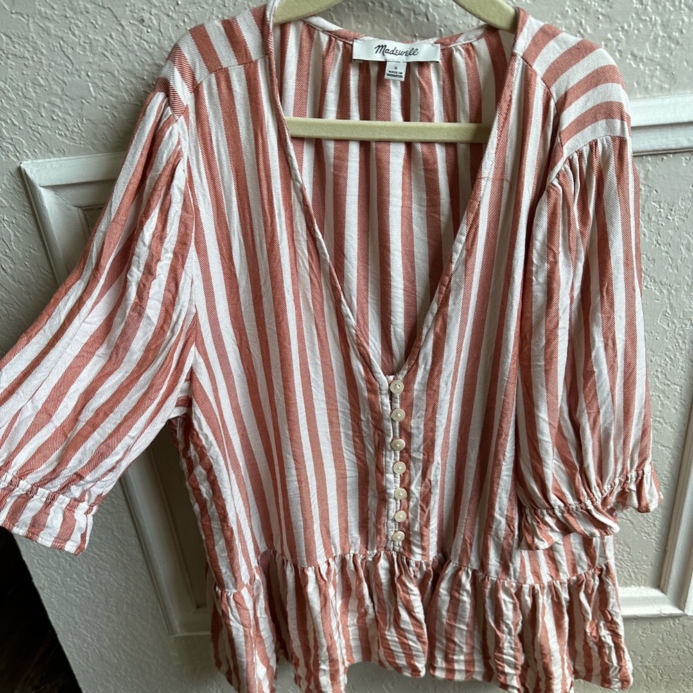Madewell Ruffle Hem Top Small
